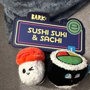 Bark Sushi Suki & Sachi Plush Set - Black, White, Red, Green